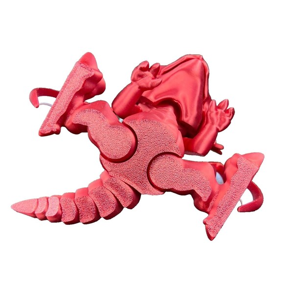 3D Printed Red Dragon Articulated (Head, Wings, Jaw, Arms, Legs, and Tail Moves) - Picture 11 of 12
